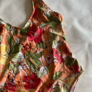 Tropical print one pice swimsuit